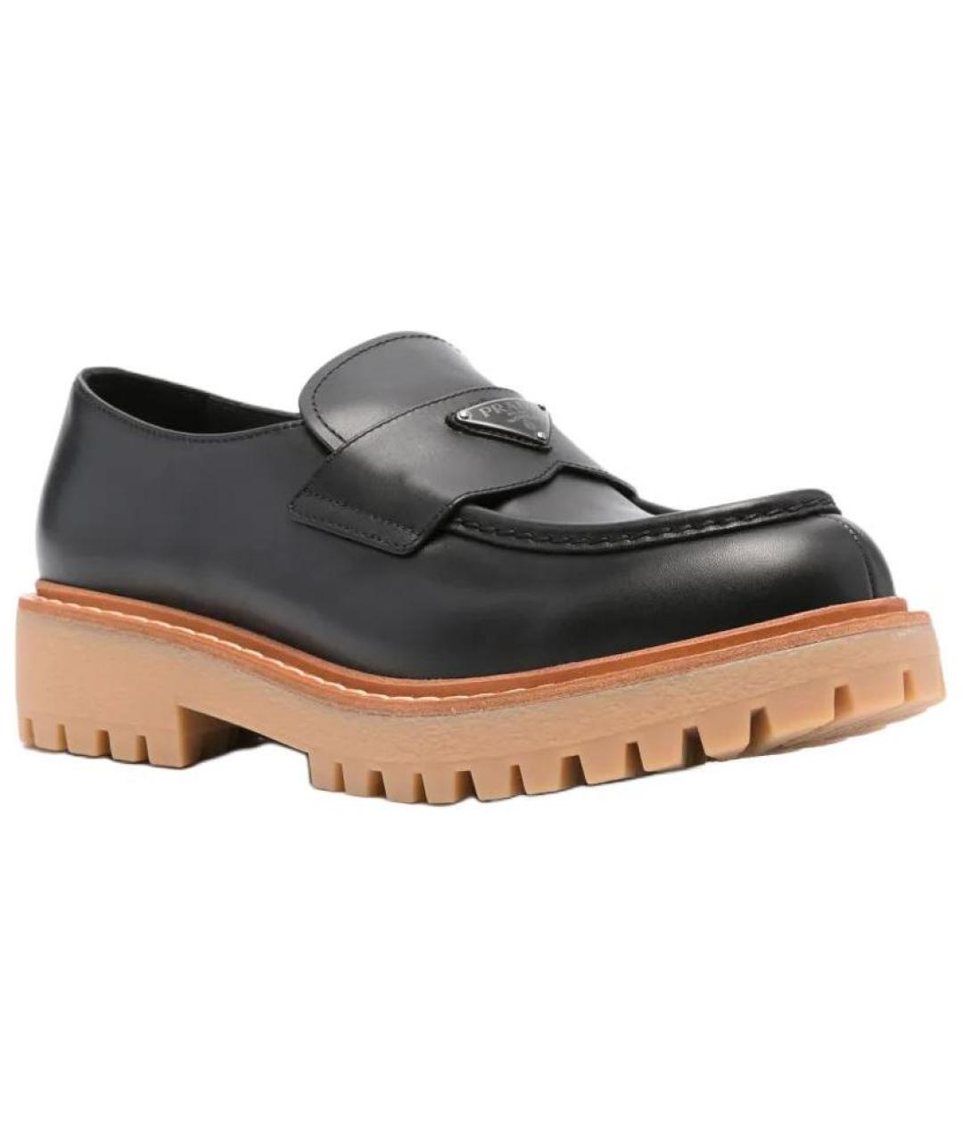 PRADA Черные кожаные лоферы, фото 3