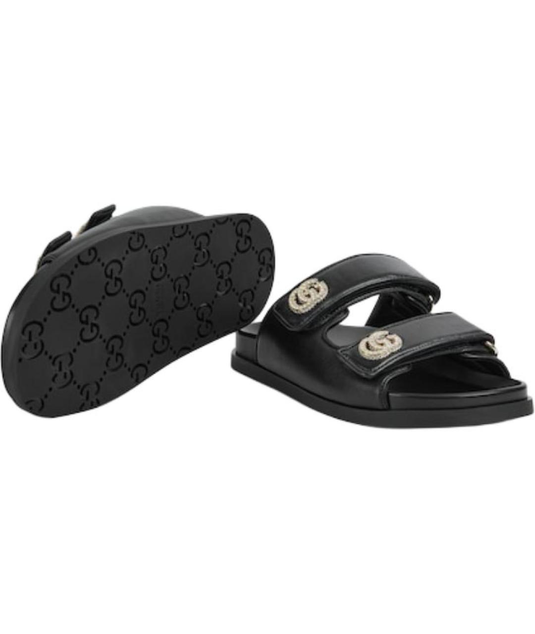 GUCCI Черные кожаные сандалии, фото 6