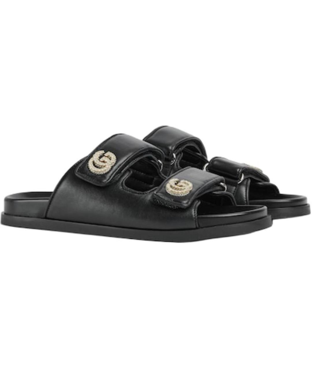 GUCCI Черные кожаные сандалии, фото 3