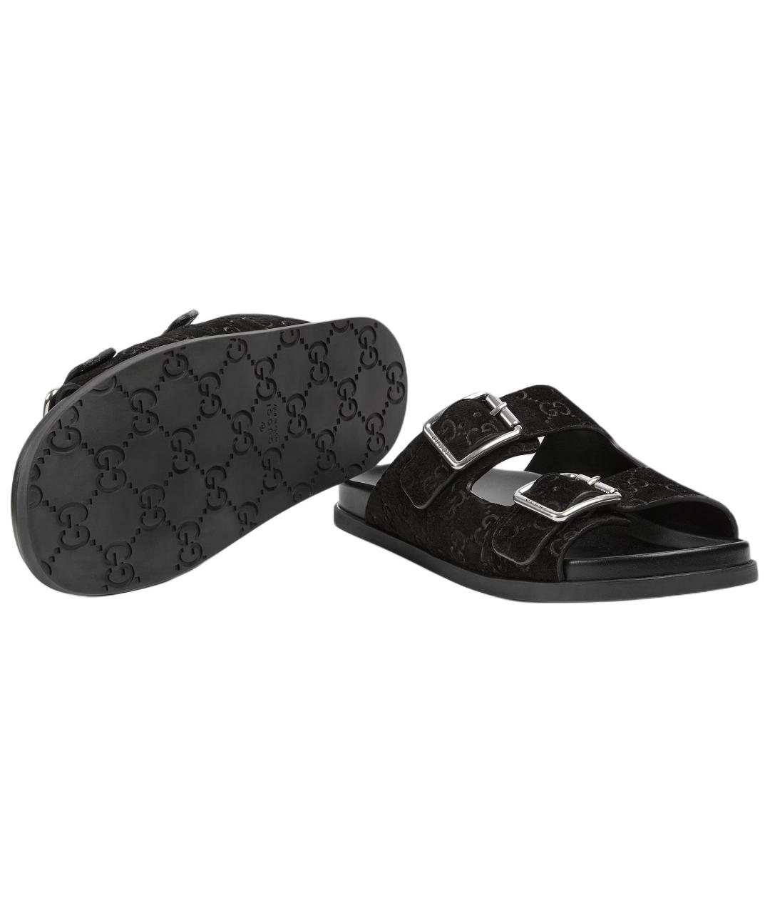 GUCCI Черные замшевые сандалии, фото 6
