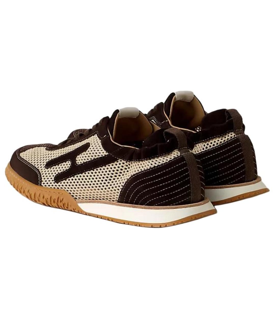 HERMES Коричневые замшевые низкие кроссовки / кеды, фото 5