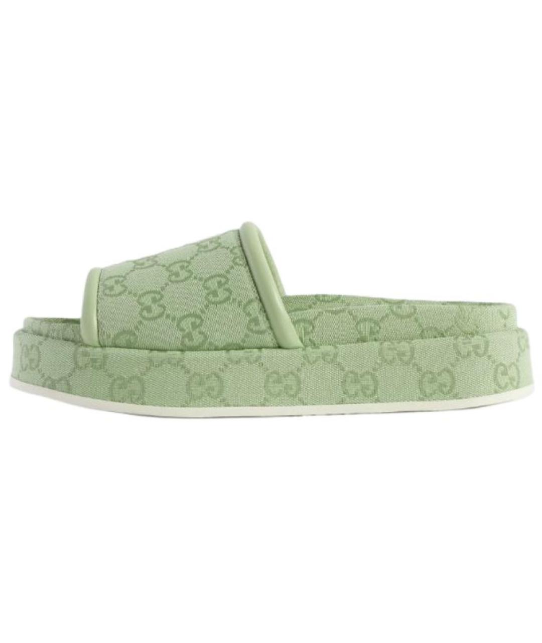 GUCCI Зеленые шлепанцы, фото 2