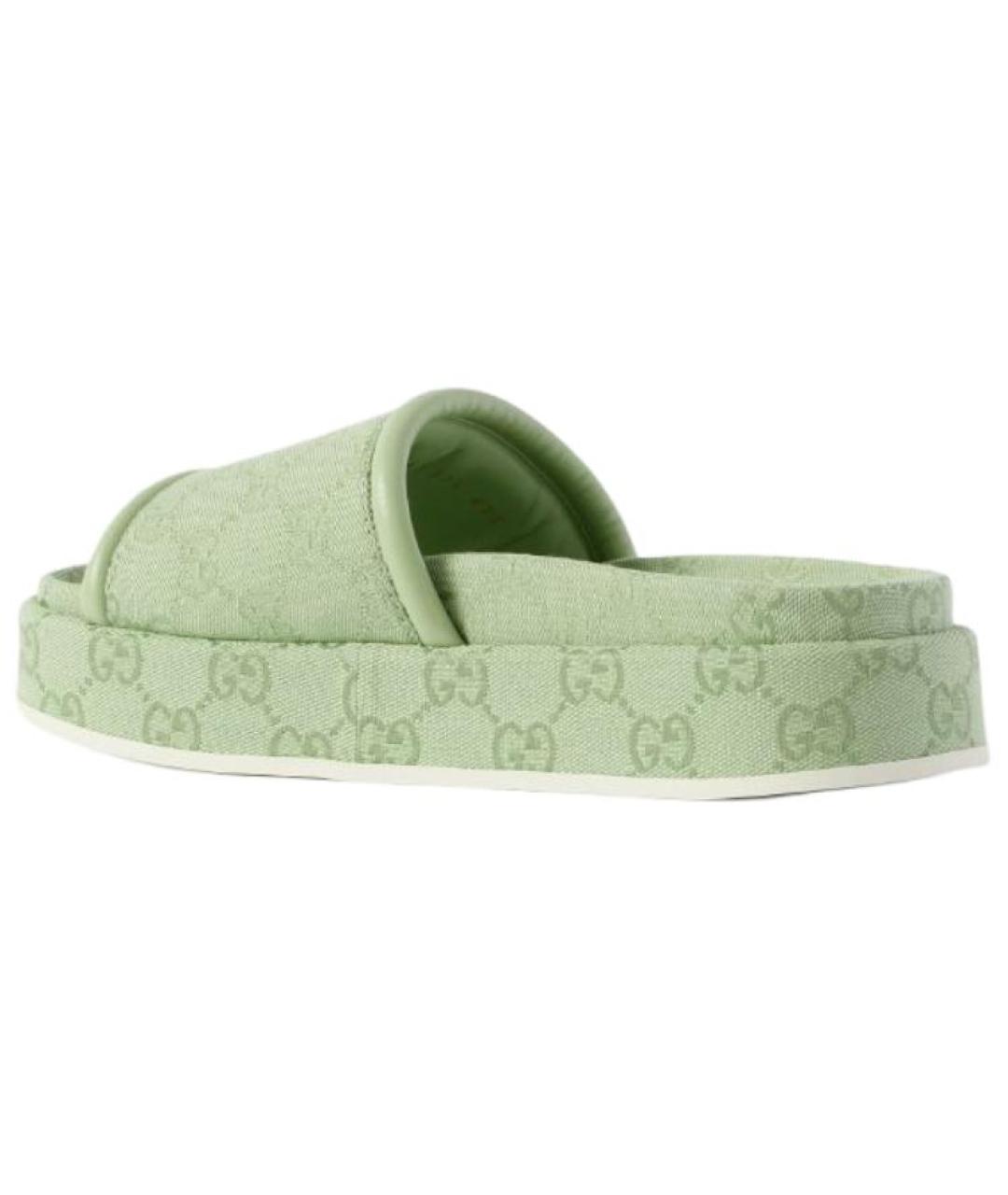 GUCCI Зеленые шлепанцы, фото 3