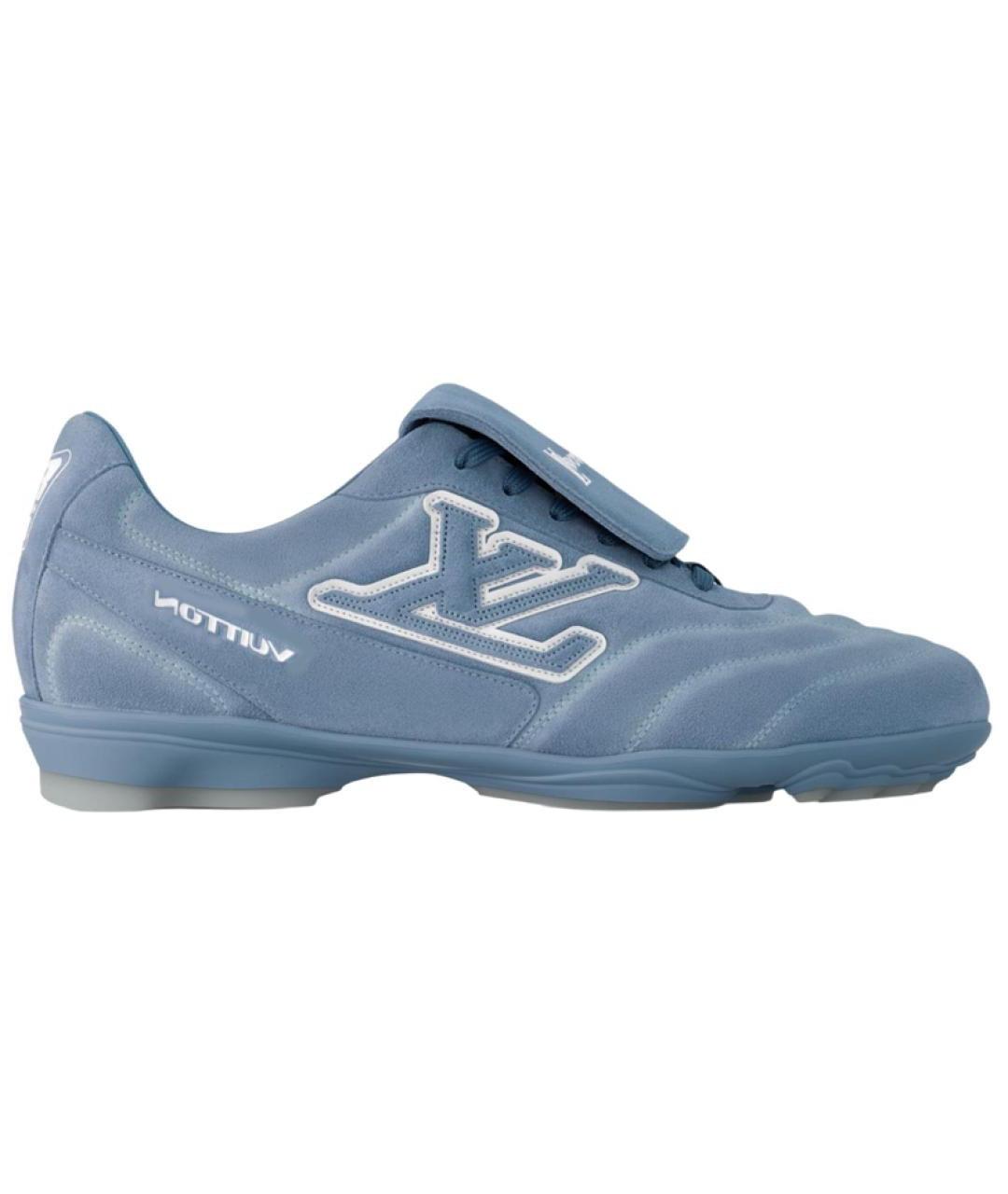 LOUIS VUITTON Голубые замшевые кроссовки, фото 1