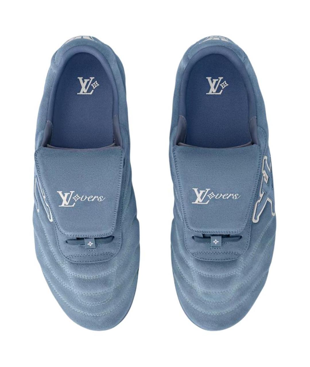 LOUIS VUITTON Голубые замшевые кроссовки, фото 3