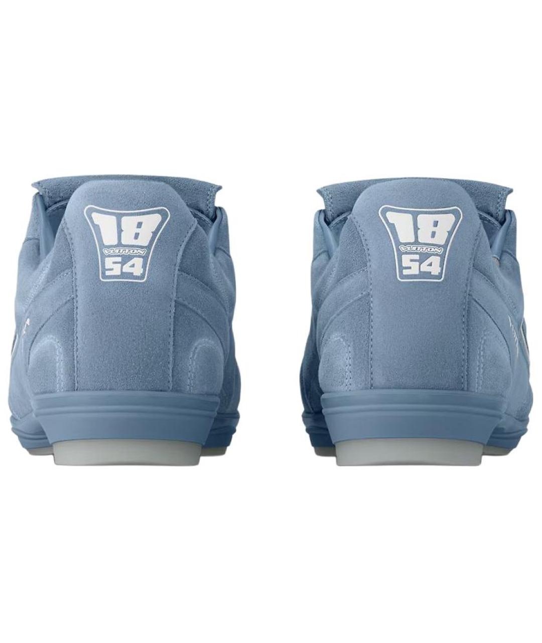 LOUIS VUITTON Голубые замшевые кроссовки, фото 4