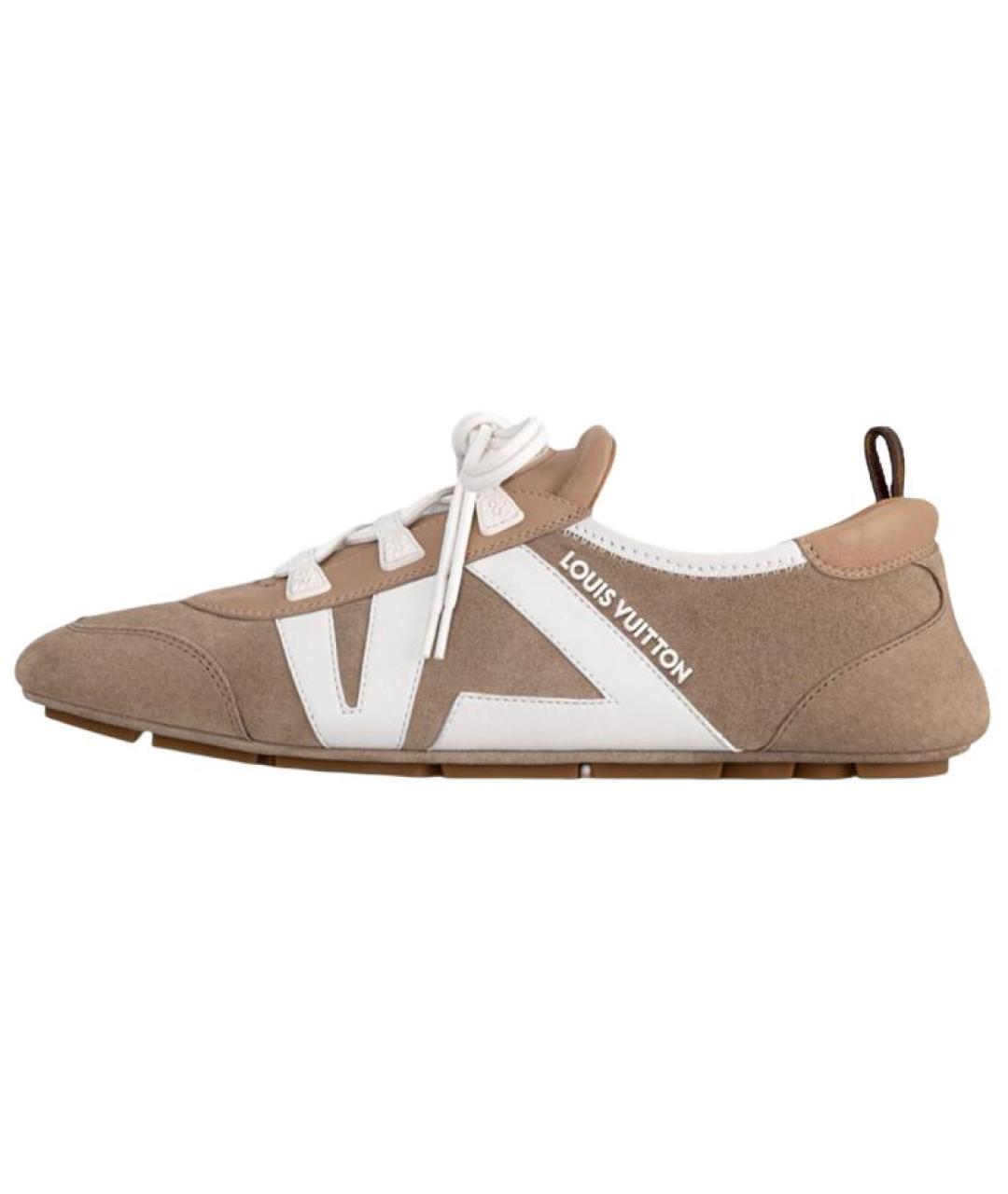 LOUIS VUITTON Коричневые кожаные кеды, фото 5