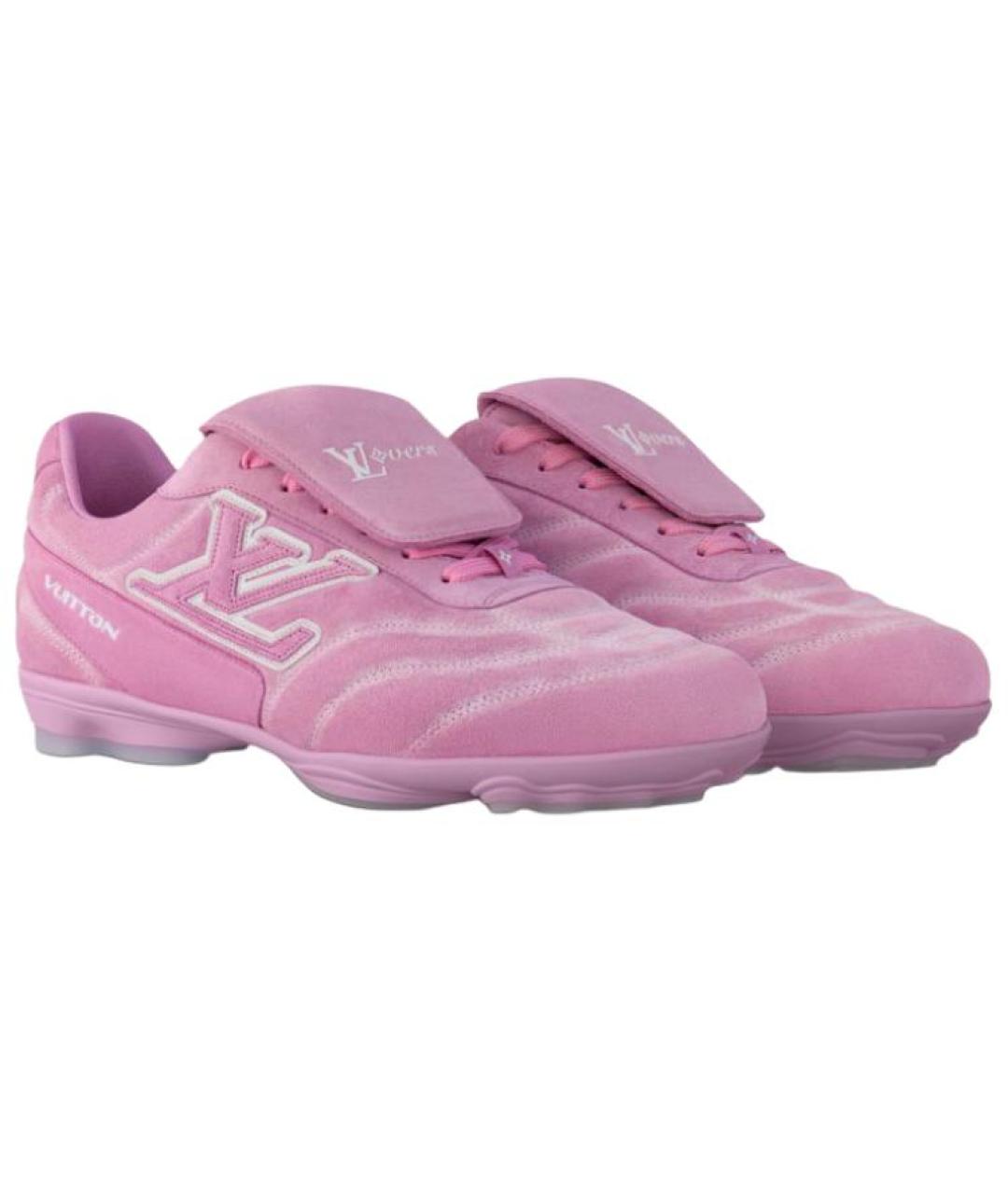LOUIS VUITTON Розовые замшевые кроссовки, фото 2