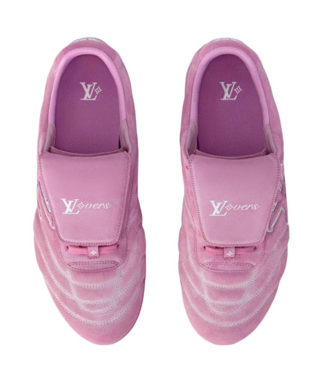 LOUIS VUITTON Розовые замшевые кроссовки, фото 3
