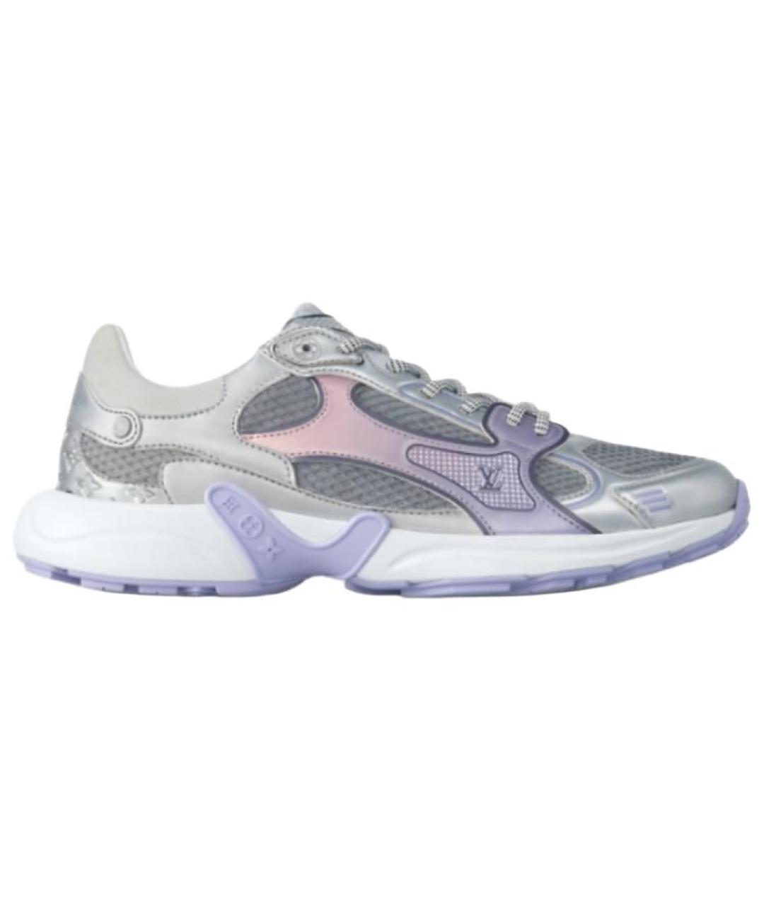 LOUIS VUITTON Фиолетовые текстильные кроссовки, фото 1