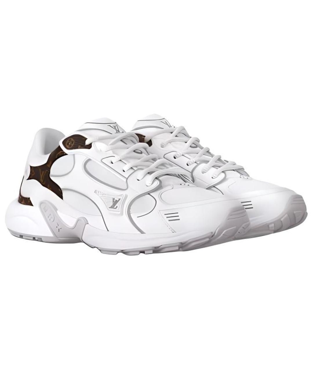 LOUIS VUITTON Белые кожаные кроссовки, фото 2