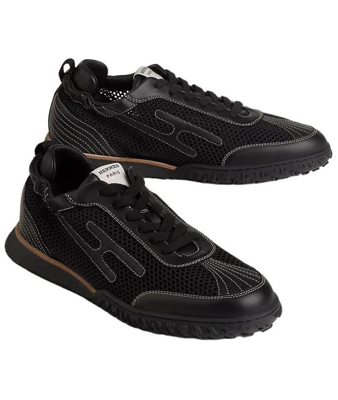 HERMES Черные низкие кроссовки / кеды, фото 3