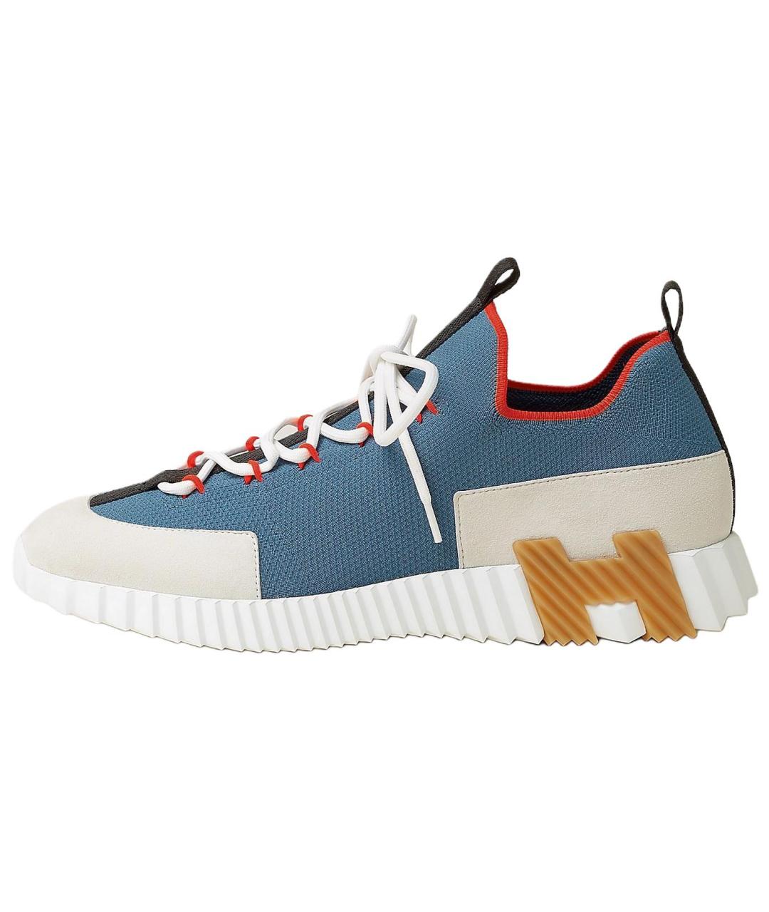 HERMES Синие низкие кроссовки / кеды, фото 2