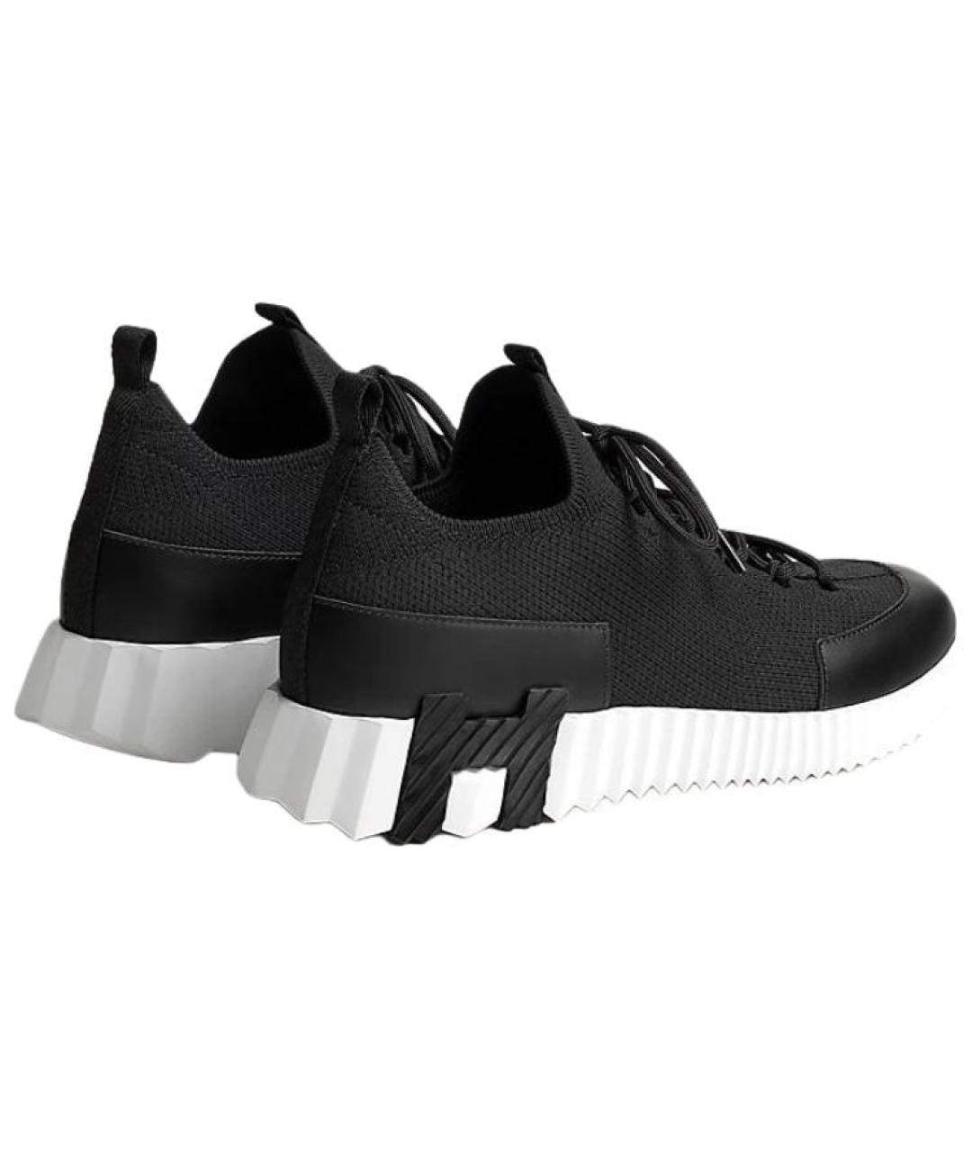 HERMES Черные текстильные кроссовки, фото 2