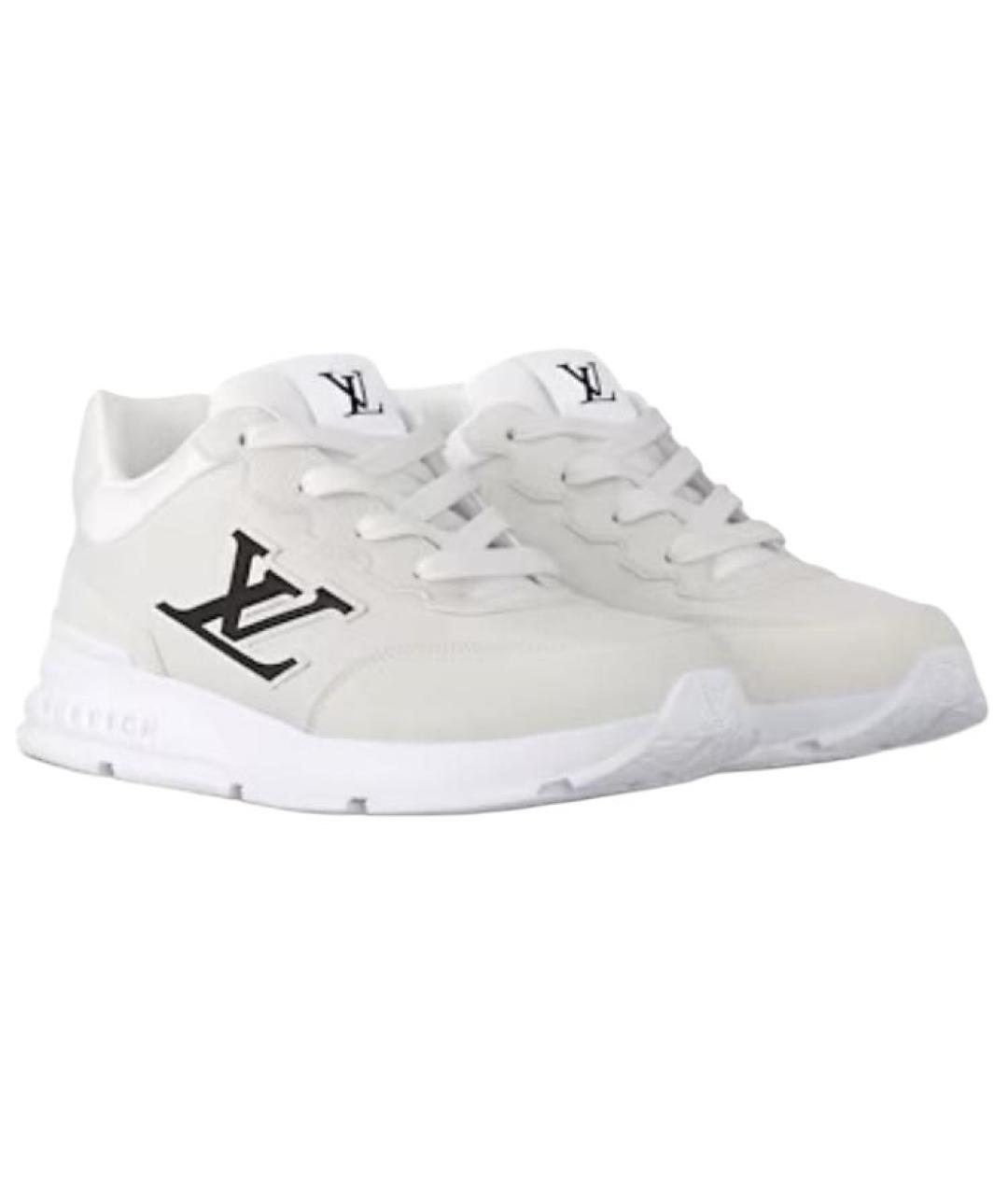 LOUIS VUITTON Белые кожаные низкие кроссовки / кеды, фото 4