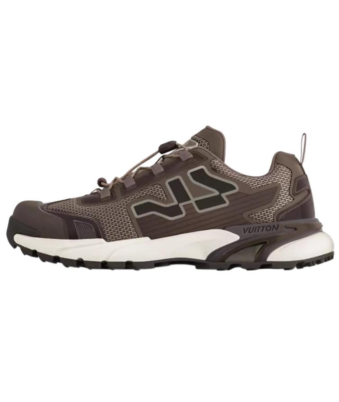 LOUIS VUITTON Коричневые текстильные низкие кроссовки / кеды, фото 2