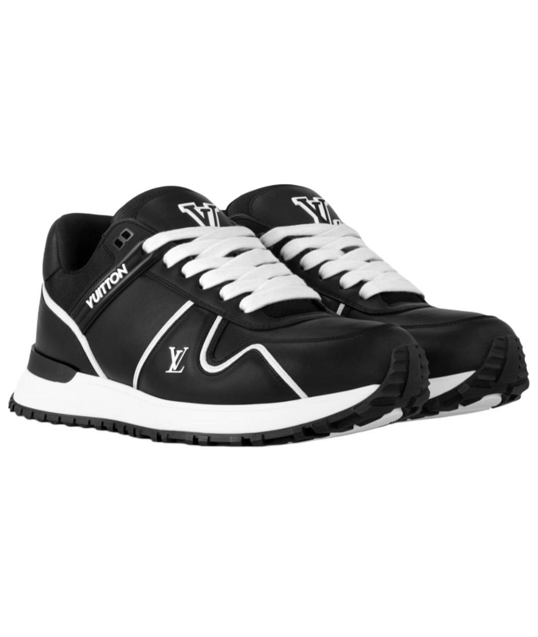 LOUIS VUITTON Черные кожаные низкие кроссовки / кеды, фото 3