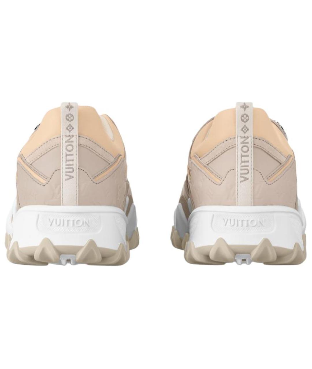 LOUIS VUITTON Бежевые кожаные кроссовки, фото 5