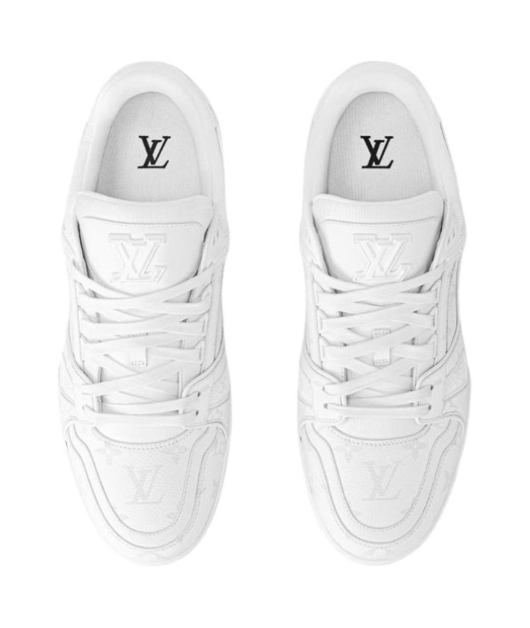LOUIS VUITTON Белые кожаные низкие кроссовки / кеды, фото 3