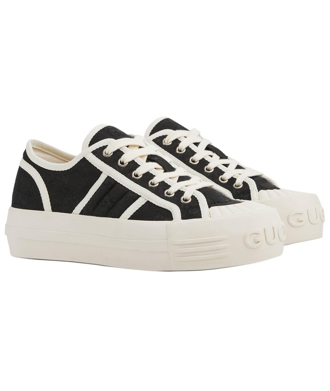 GUCCI Черные текстильные кроссовки, фото 3