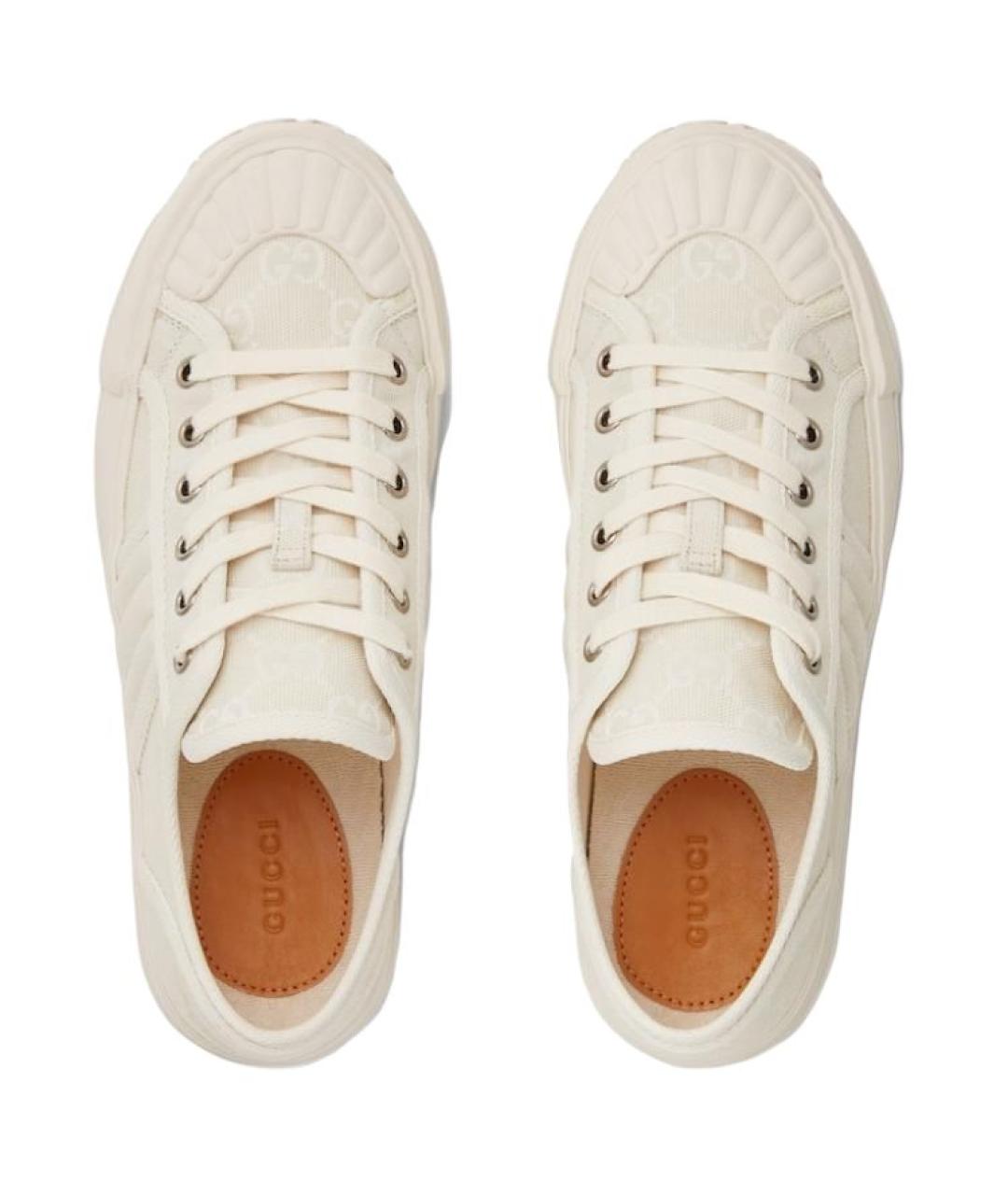 GUCCI Бежевые текстильные кроссовки, фото 4