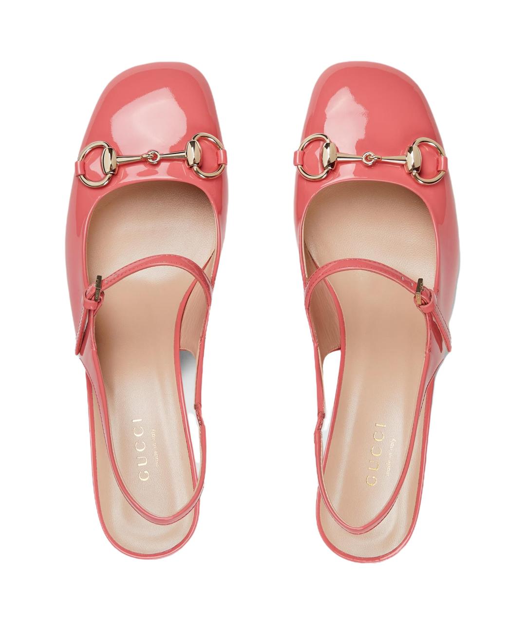 GUCCI Розовые туфли из лакированной кожи, фото 4