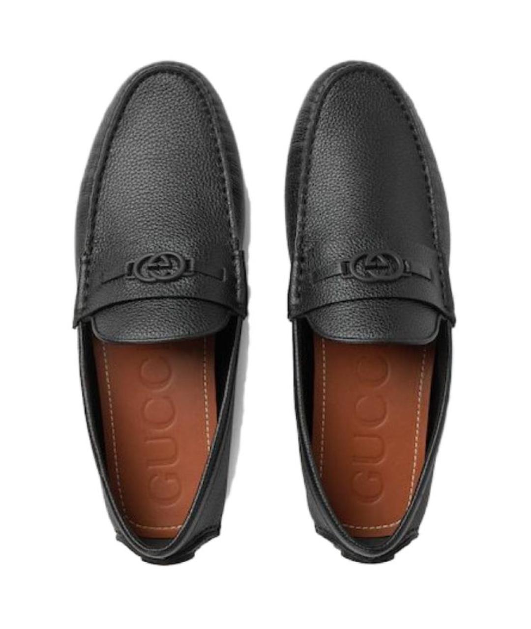 GUCCI Черные кожаные лоферы, фото 4