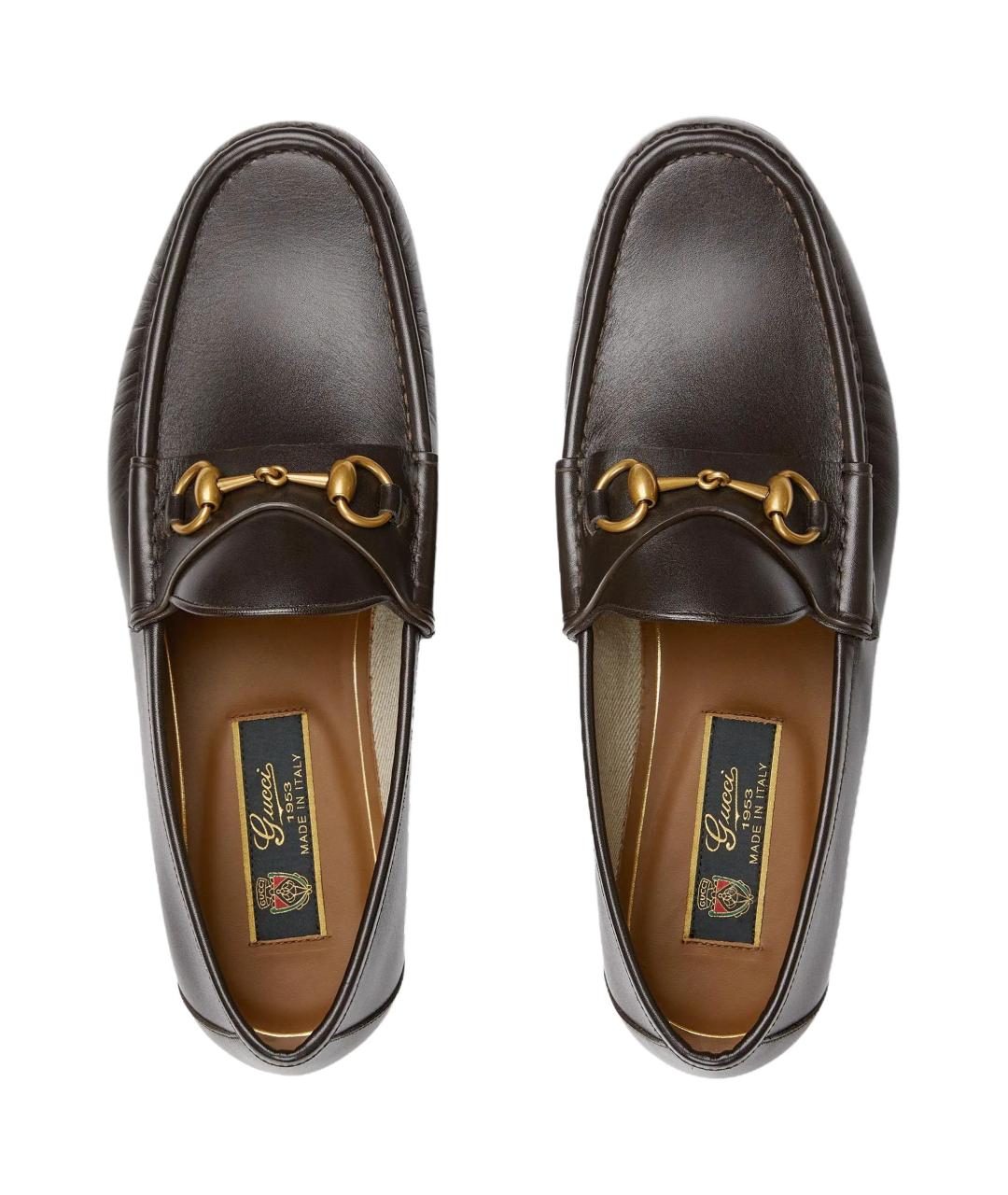 GUCCI Коричневые кожаные лоферы, фото 3