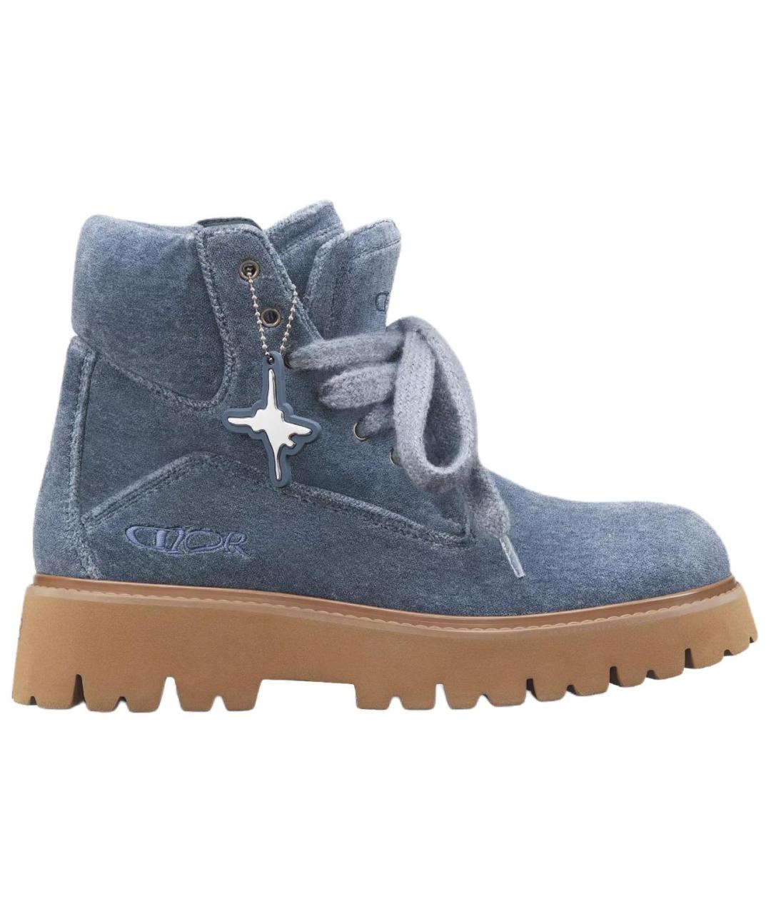 CHRISTIAN DIOR Синие высокие ботинки, фото 1