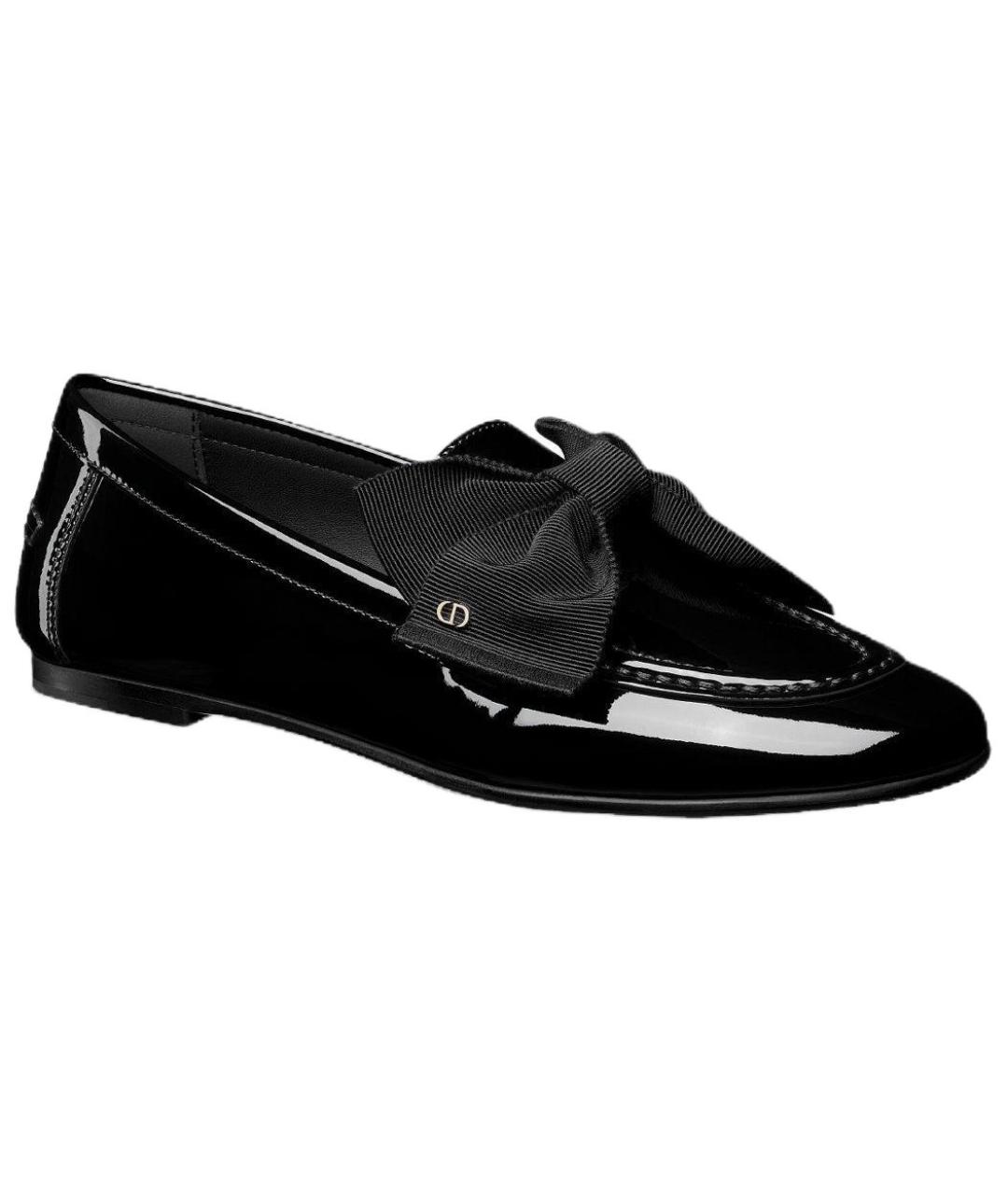 CHRISTIAN DIOR Черные бархатные лоферы, фото 3