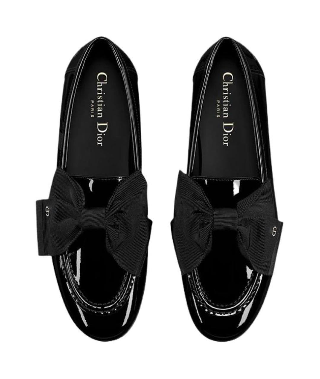 CHRISTIAN DIOR Черные бархатные лоферы, фото 4