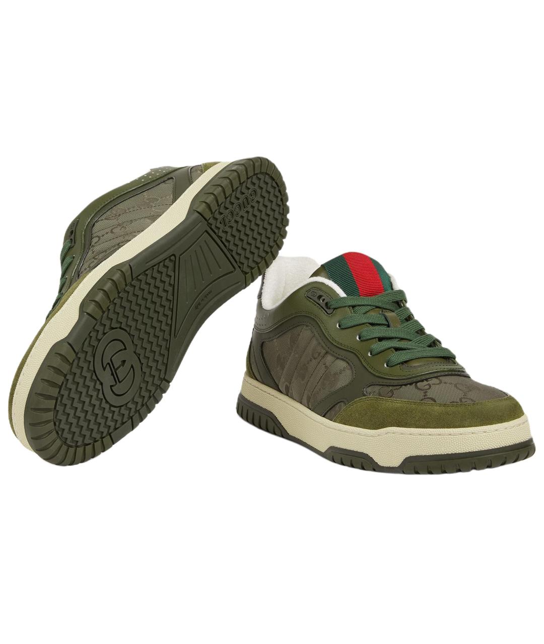 GUCCI Зеленые низкие кроссовки / кеды, фото 5