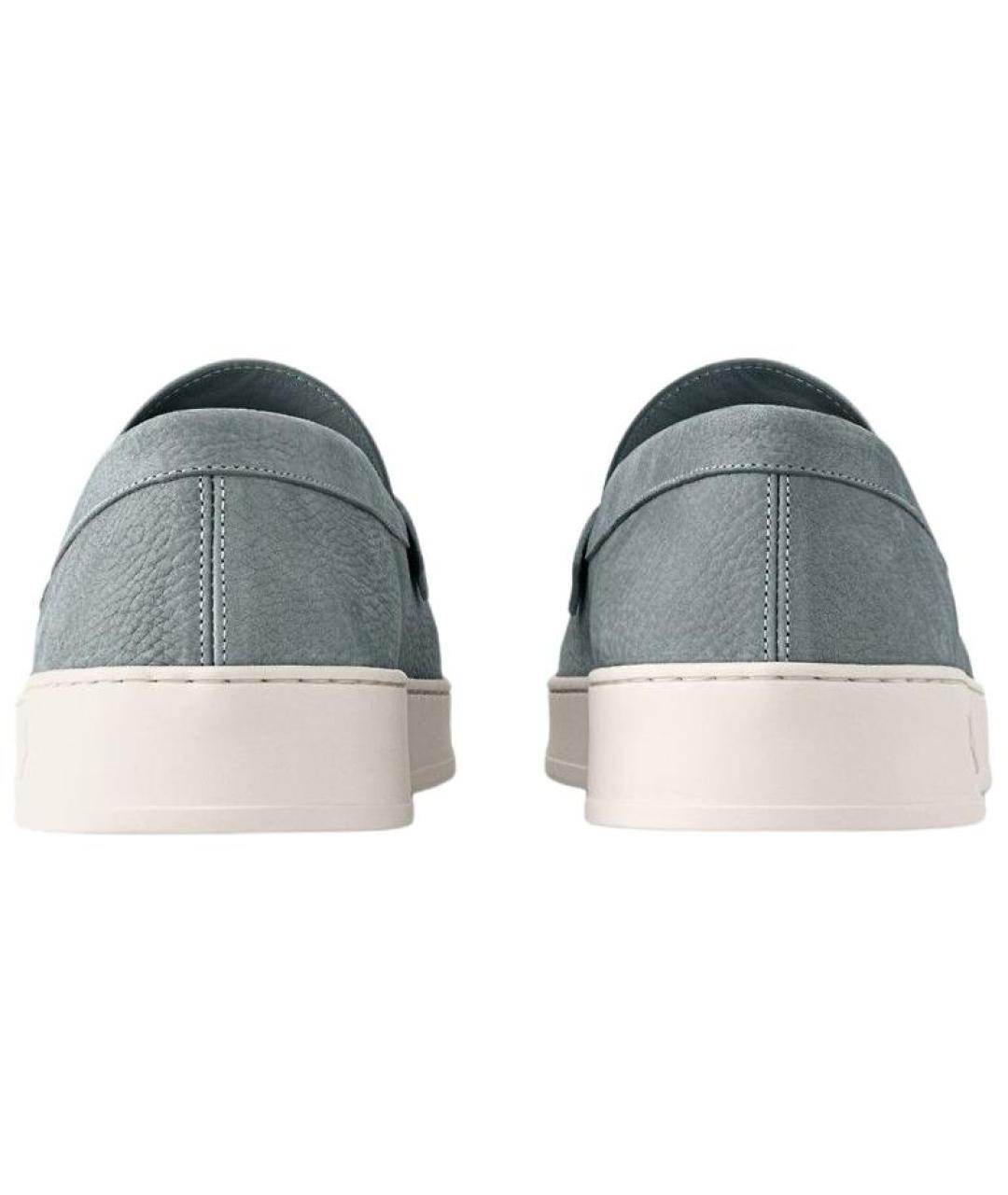 LOUIS VUITTON Серые кожаные лоферы, фото 5