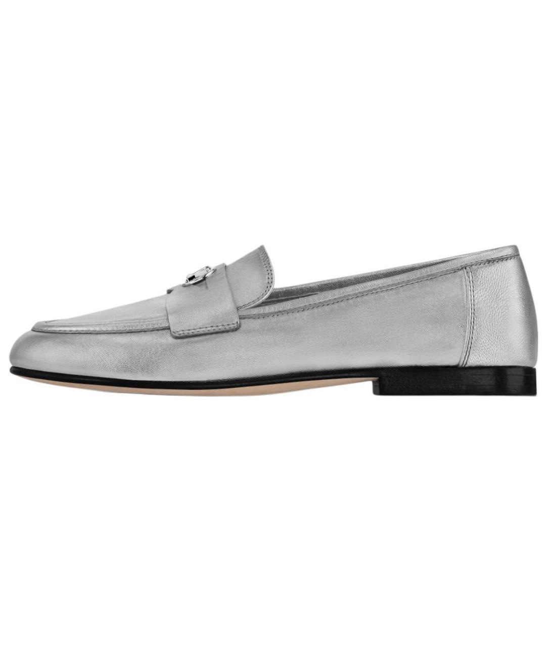 LOUIS VUITTON Серебряные кожаные лоферы, фото 2