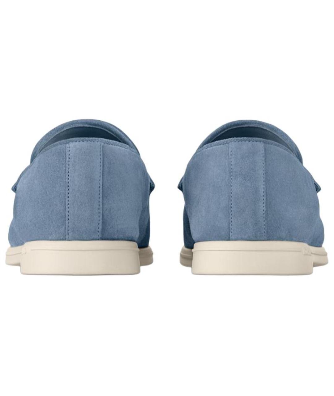 LOUIS VUITTON Голубые замшевые лоферы, фото 5