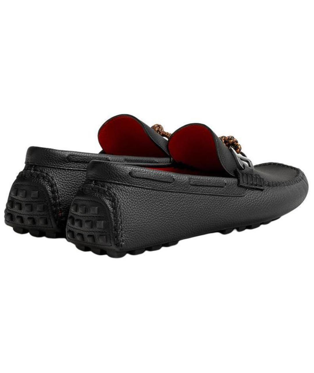 HERMES Черные кожаные лоферы, фото 4