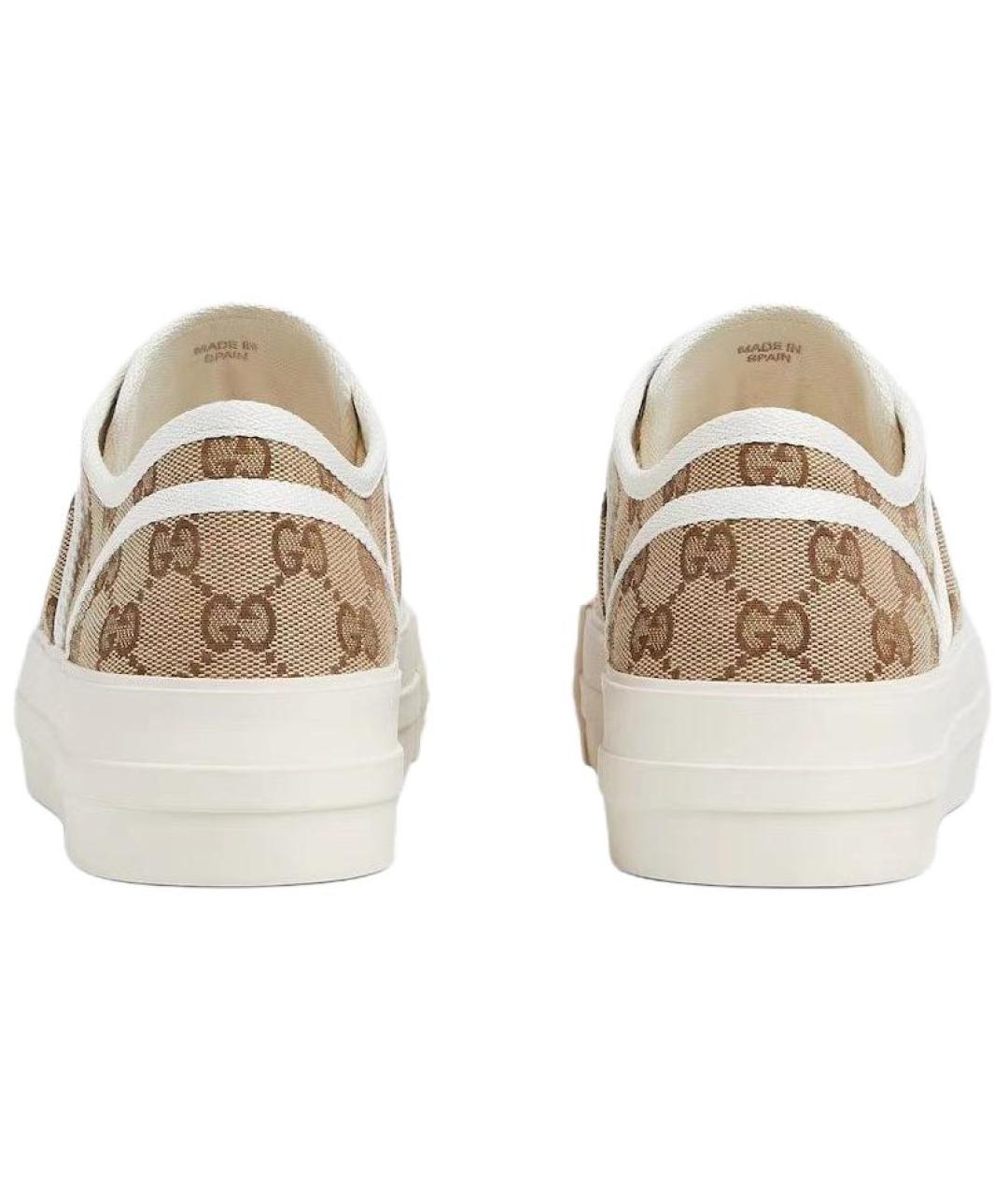 GUCCI Бежевые текстильные кеды, фото 5