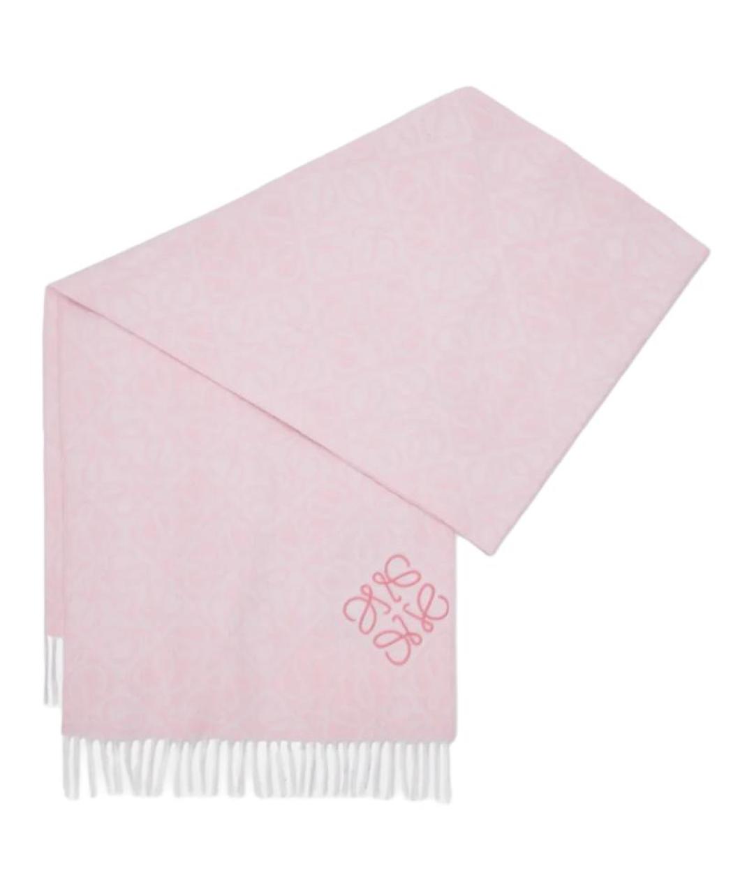 LOEWE Розовый шерстяной шарф, фото 1