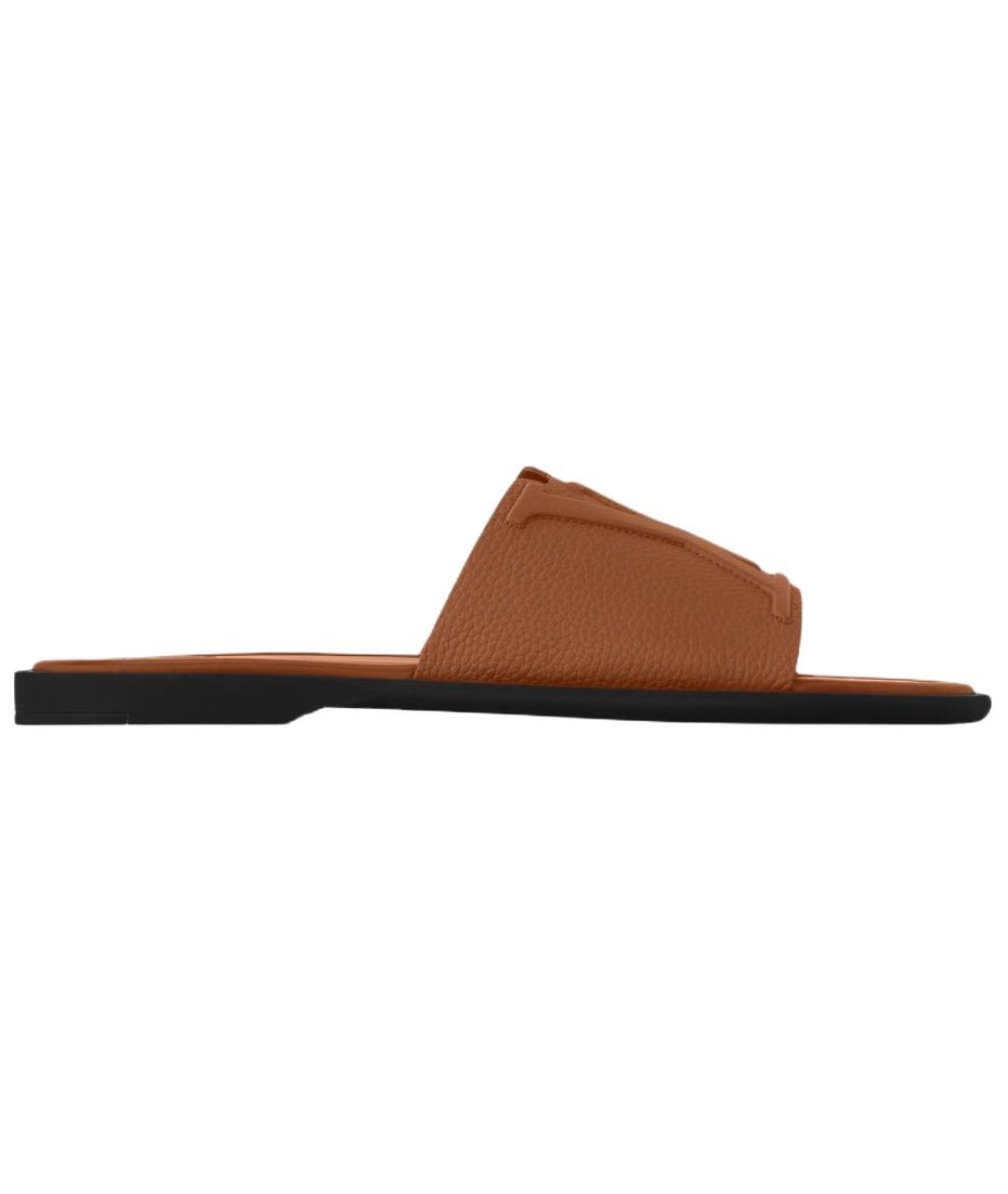 LOUIS VUITTON Коричневые кожаные сандалии, фото 1