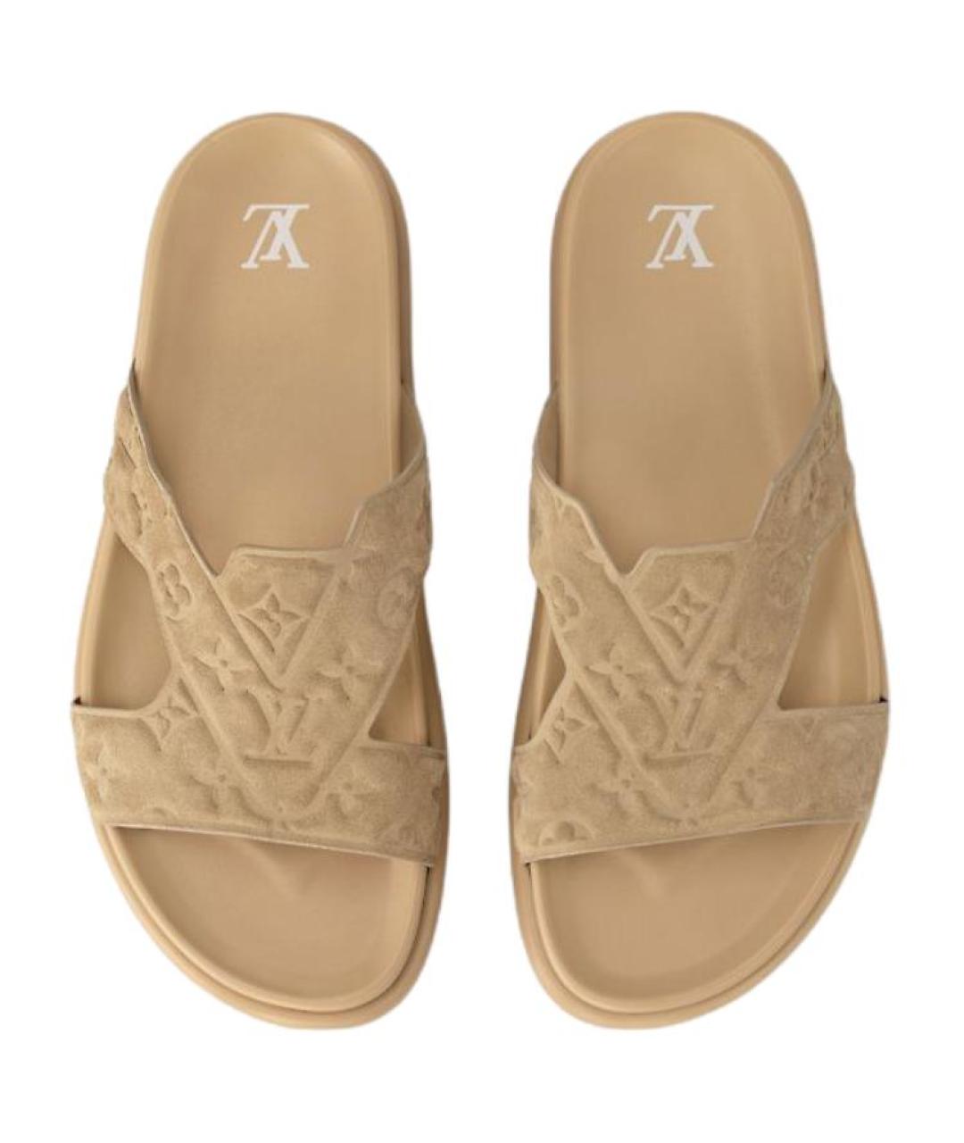 LOUIS VUITTON Бежевые сандалии, фото 4