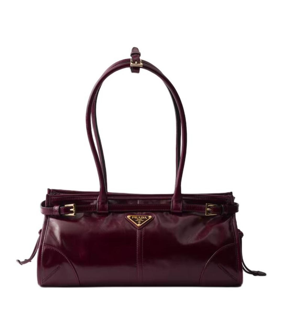 PRADA Бордовая кожаная сумка через плечо, фото 1