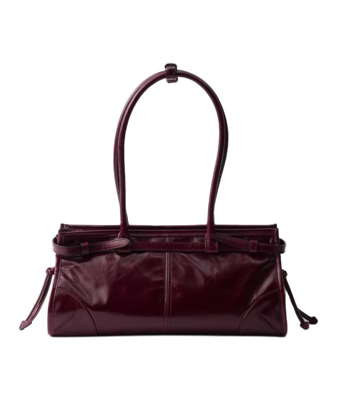 PRADA Бордовая кожаная сумка через плечо, фото 3