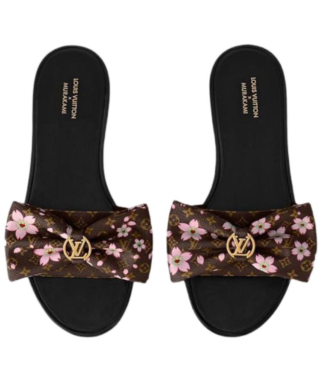 LOUIS VUITTON Коричневые кожаные шлепанцы, фото 4