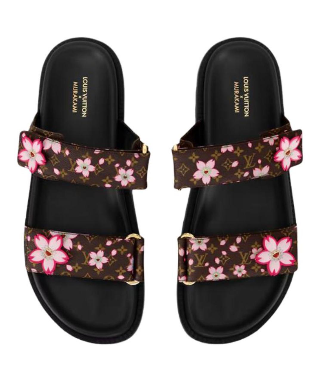 LOUIS VUITTON Коричневые кожаные сандалии, фото 4