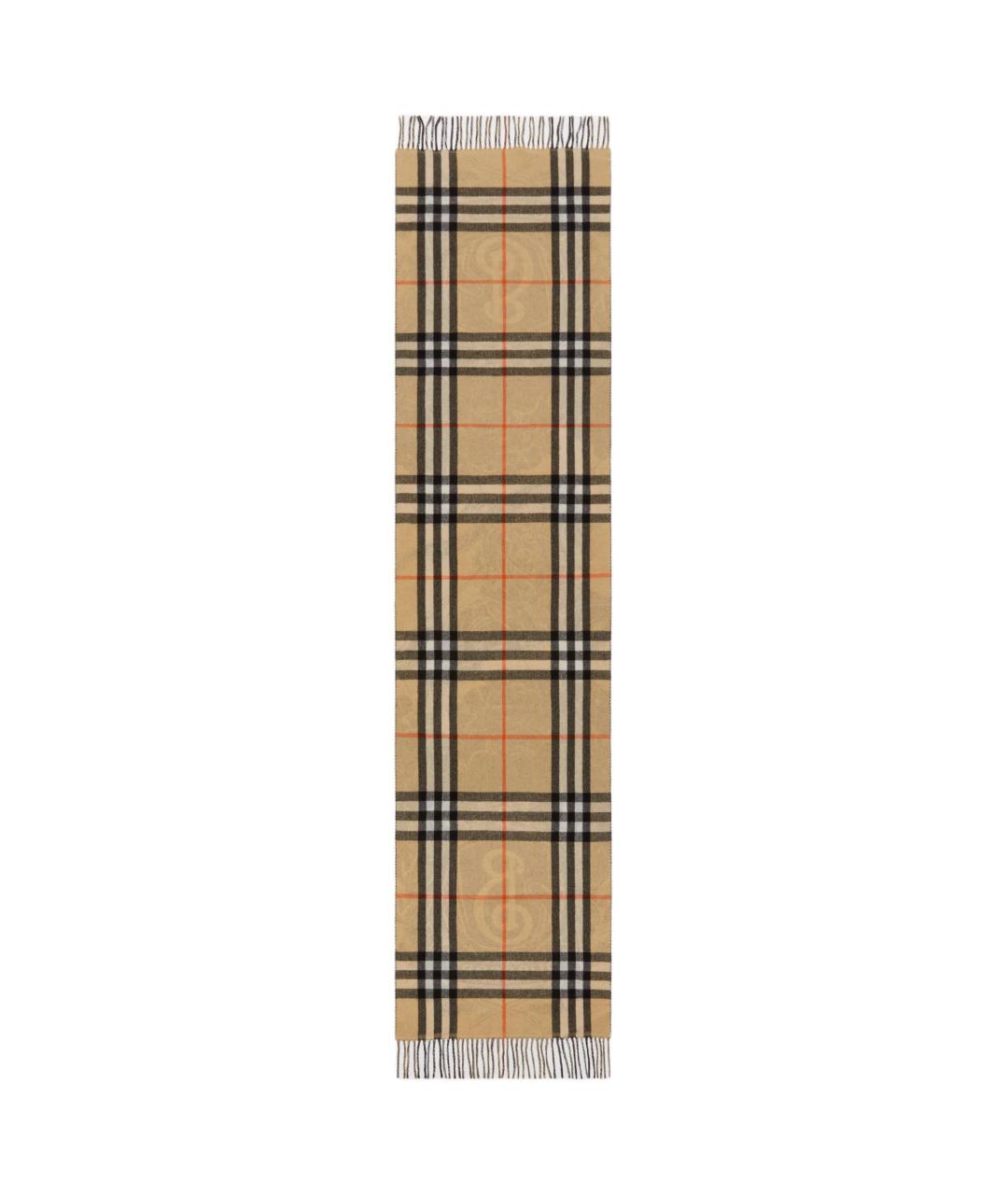 BURBERRY Бежевый кашемировый шарф, фото 4
