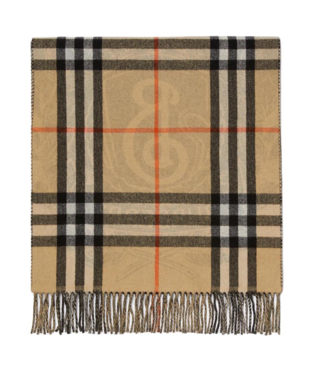BURBERRY Бежевый кашемировый шарф, фото 3