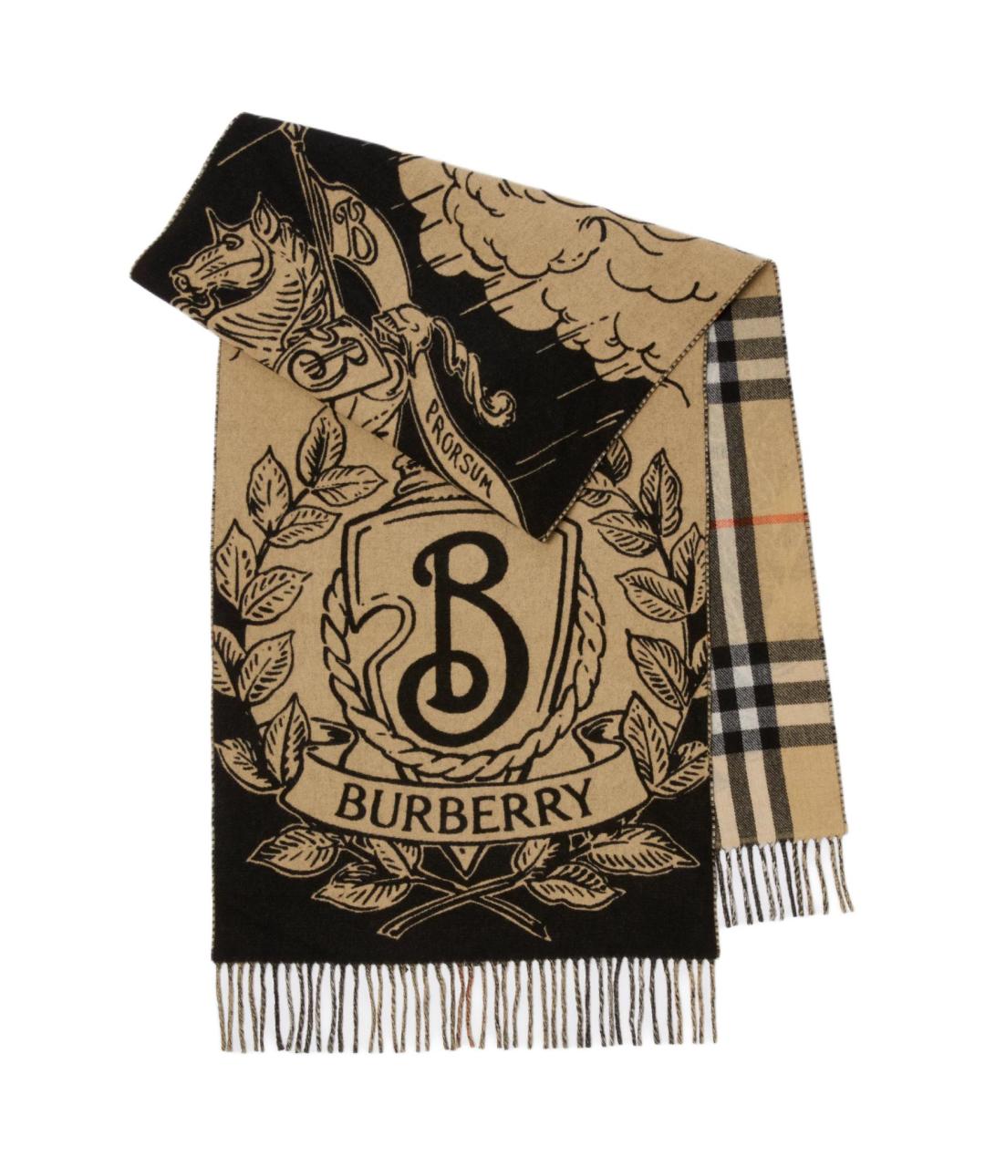 BURBERRY Бежевый кашемировый шарф, фото 2