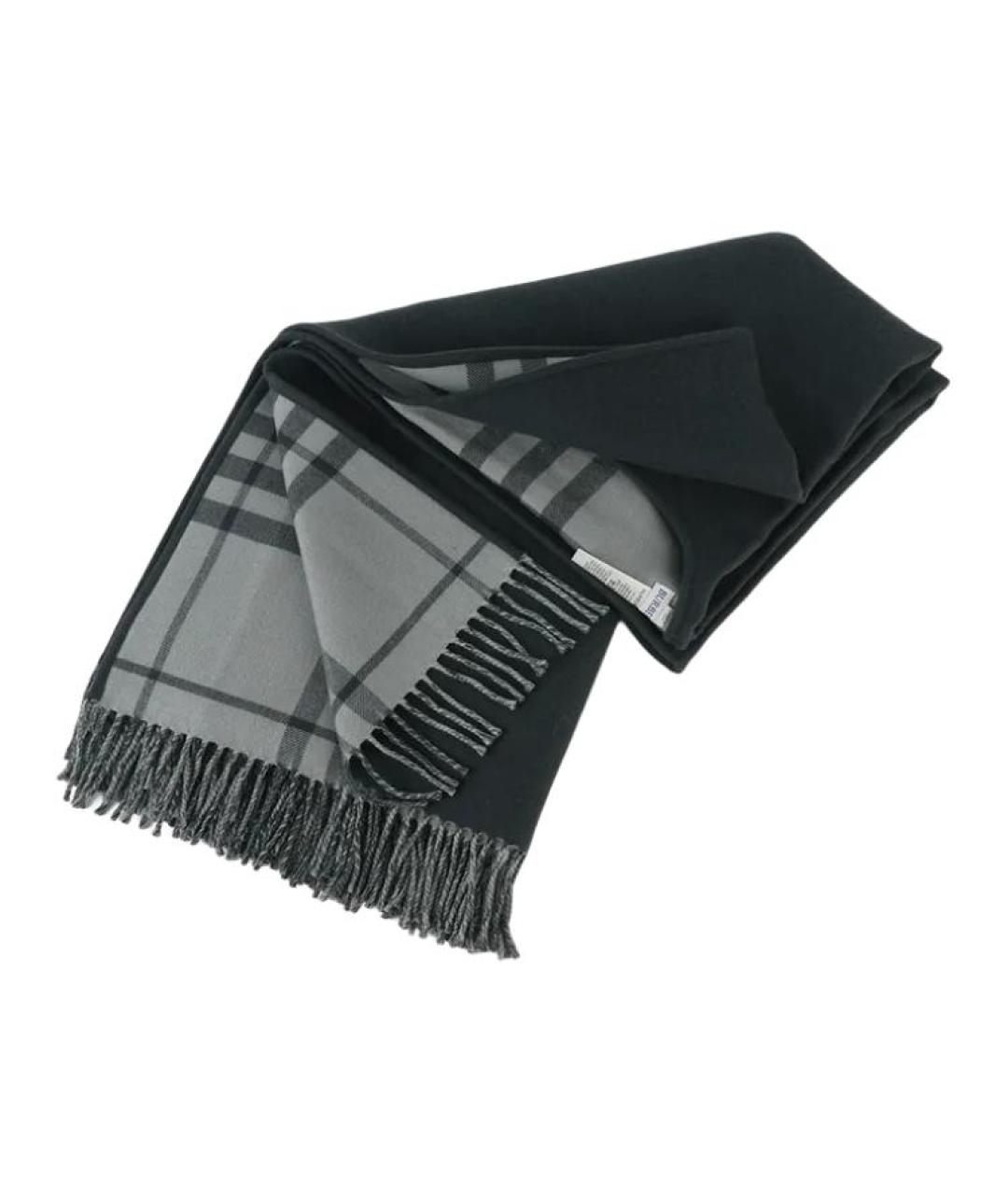 BURBERRY Серый шерстяной платок, фото 4