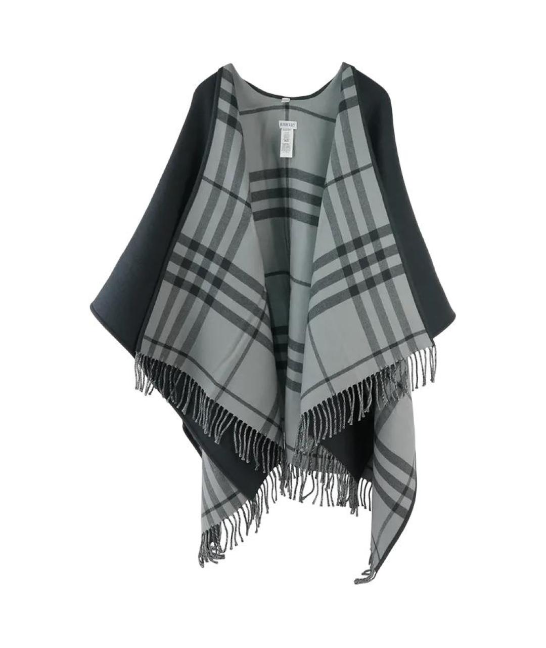 BURBERRY Серый шерстяной платок, фото 1