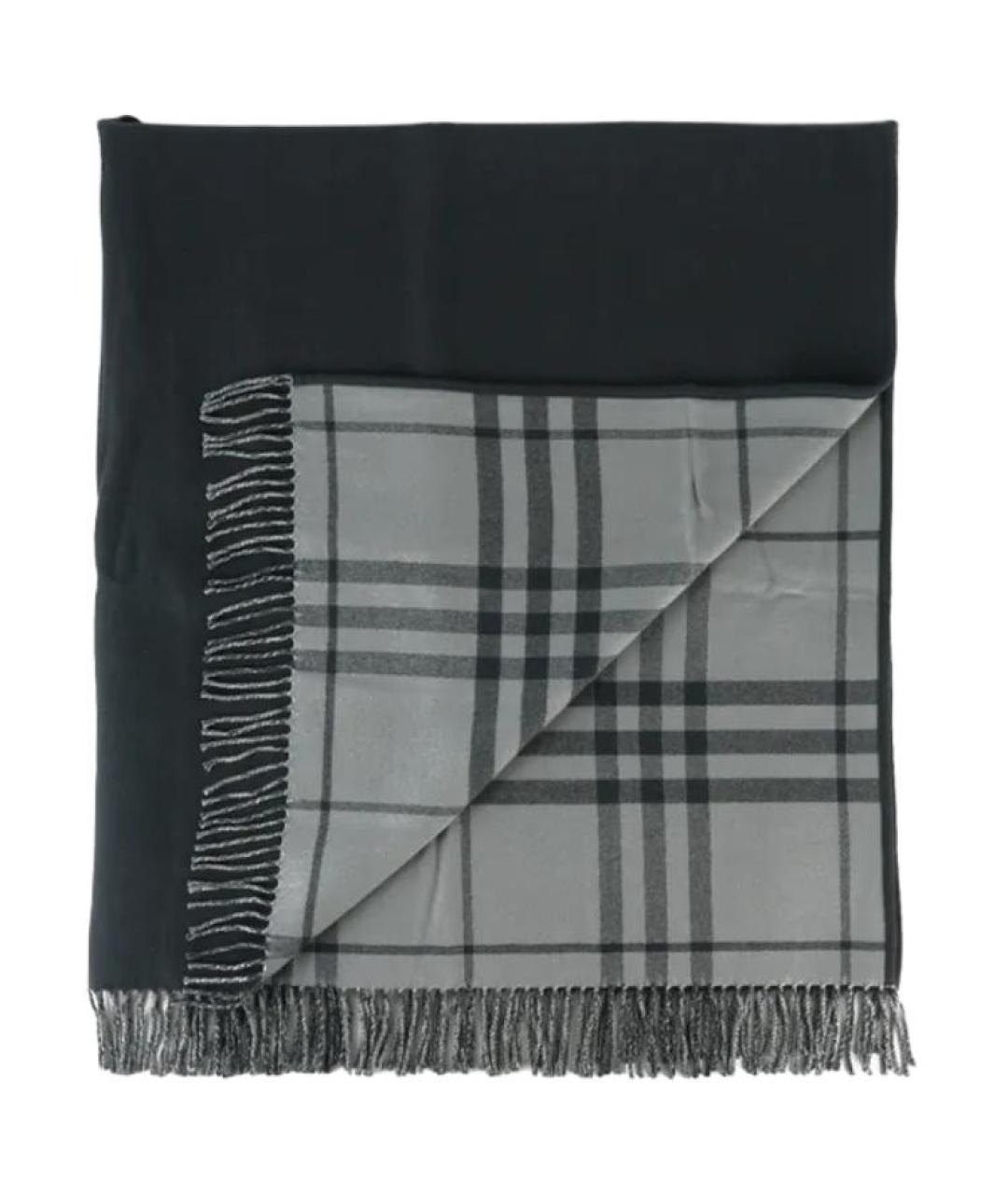 BURBERRY Серый шерстяной платок, фото 3